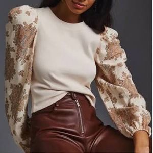 Anthropologie Dolan Lace puff sleeve top size s